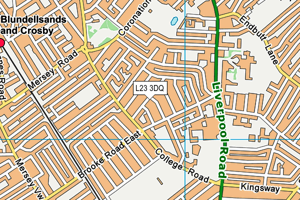 L23 3DQ map - OS VectorMap District (Ordnance Survey)