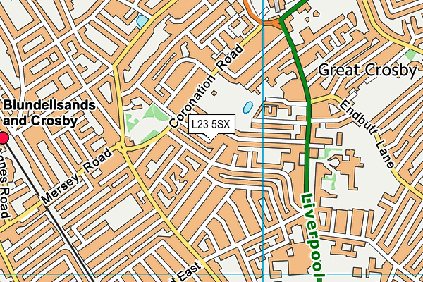 L23 5SX map - OS VectorMap District (Ordnance Survey)