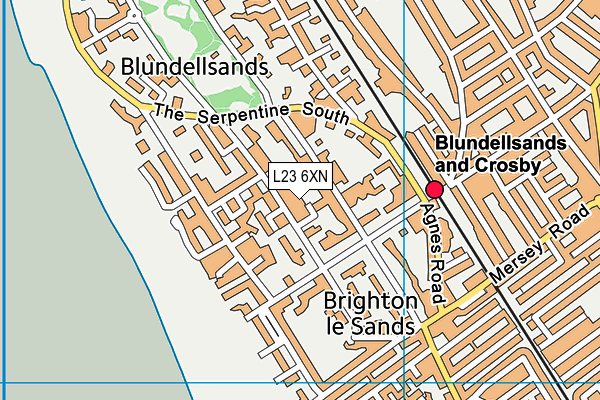 L23 6XN map - OS VectorMap District (Ordnance Survey)