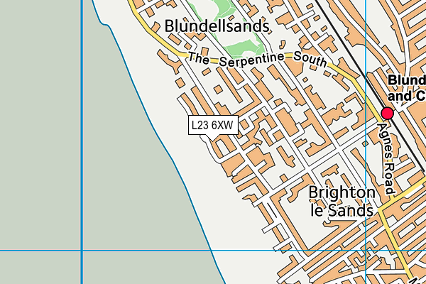 L23 6XW map - OS VectorMap District (Ordnance Survey)