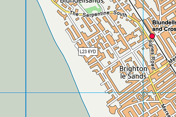 L23 6YD map - OS VectorMap District (Ordnance Survey)