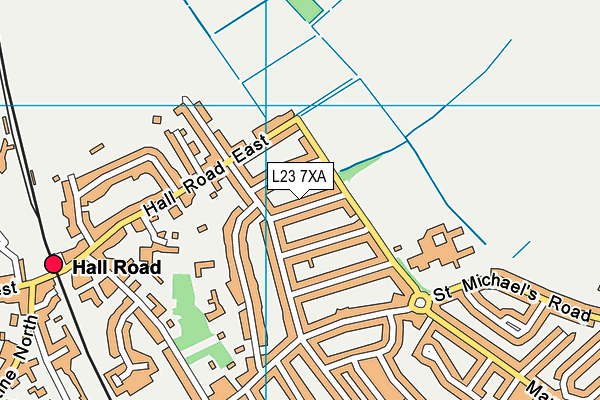 L23 7XA map - OS VectorMap District (Ordnance Survey)