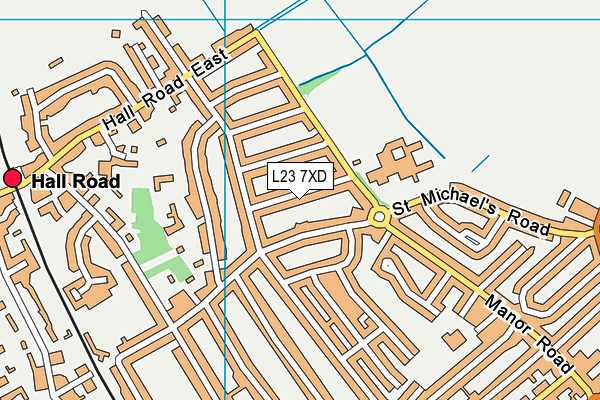 L23 7XD map - OS VectorMap District (Ordnance Survey)