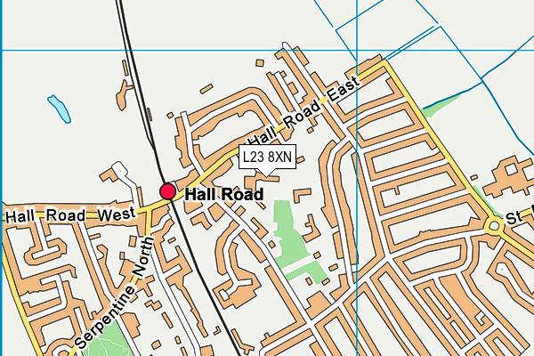 L23 8XN map - OS VectorMap District (Ordnance Survey)