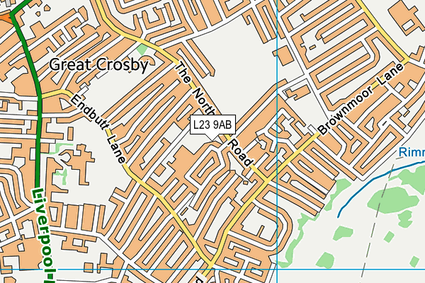 L23 9AB map - OS VectorMap District (Ordnance Survey)