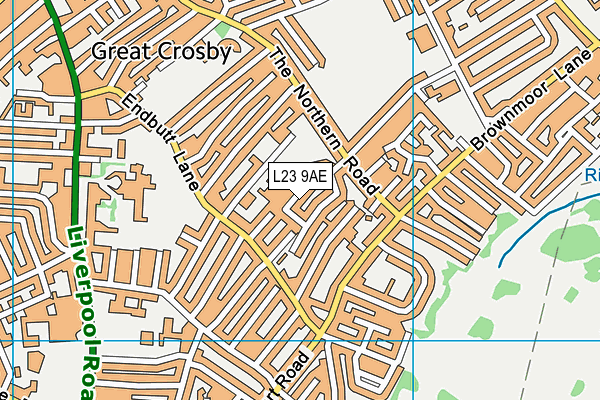 L23 9AE map - OS VectorMap District (Ordnance Survey)