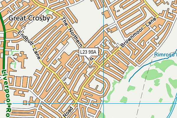 L23 9SA map - OS VectorMap District (Ordnance Survey)