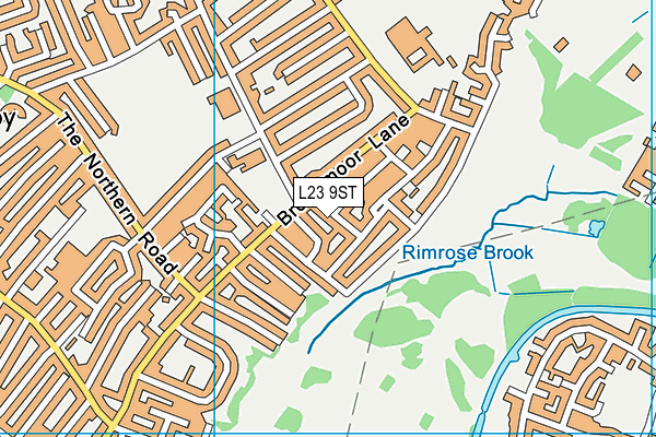 L23 9ST map - OS VectorMap District (Ordnance Survey)