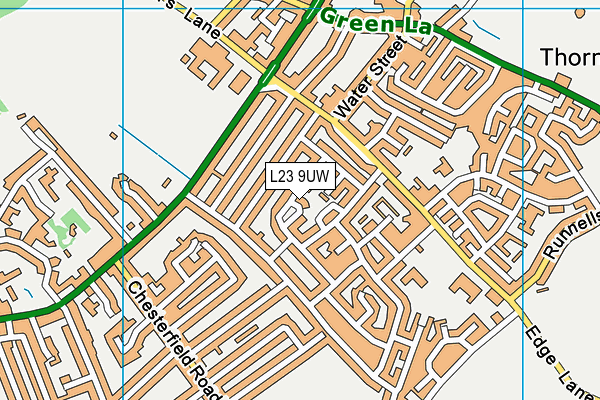 L23 9UW map - OS VectorMap District (Ordnance Survey)