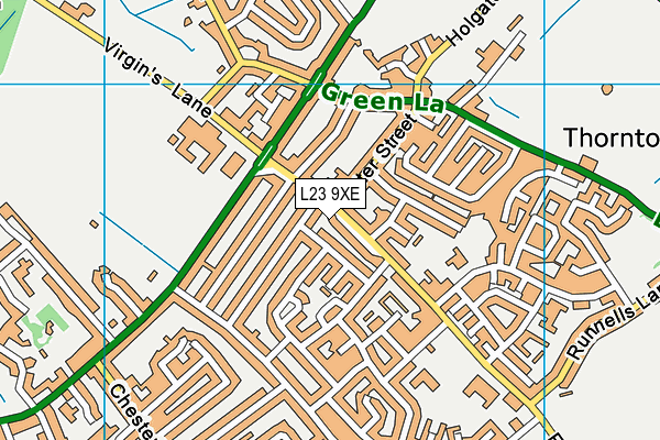 L23 9XE map - OS VectorMap District (Ordnance Survey)