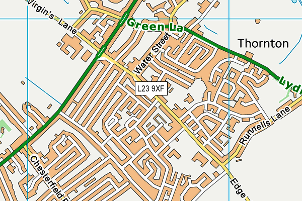 L23 9XF map - OS VectorMap District (Ordnance Survey)