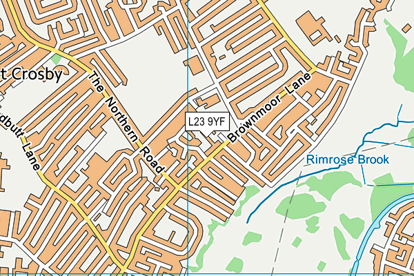 L23 9YF map - OS VectorMap District (Ordnance Survey)