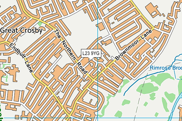 L23 9YG map - OS VectorMap District (Ordnance Survey)