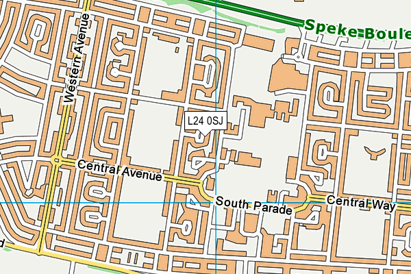 L24 0SJ map - OS VectorMap District (Ordnance Survey)