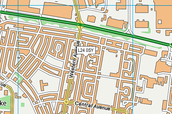 L24 0SY map - OS VectorMap District (Ordnance Survey)