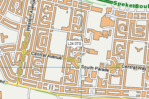 L24 0TS map - OS VectorMap District (Ordnance Survey)
