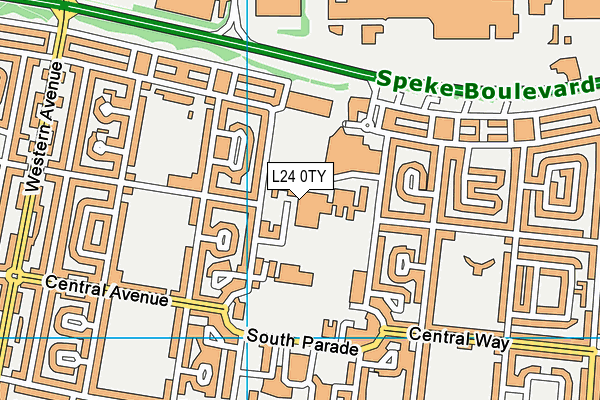 L24 0TY map - OS VectorMap District (Ordnance Survey)