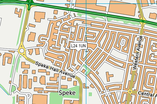 L24 1UN map - OS VectorMap District (Ordnance Survey)