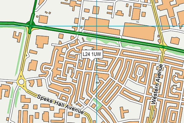 L24 1UW map - OS VectorMap District (Ordnance Survey)
