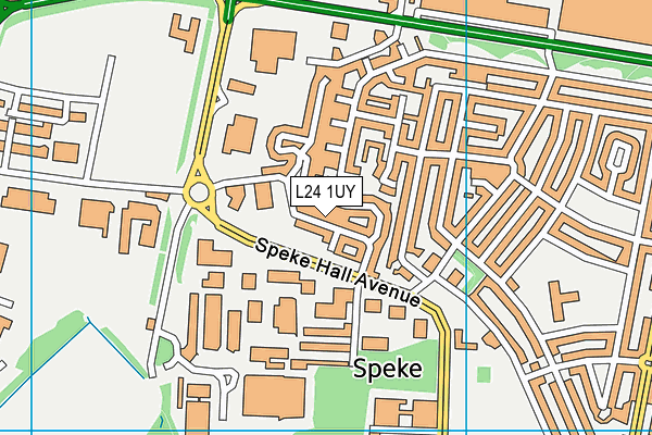 L24 1UY map - OS VectorMap District (Ordnance Survey)
