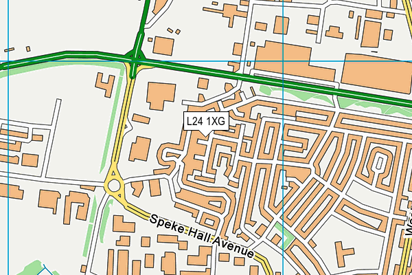 L24 1XG map - OS VectorMap District (Ordnance Survey)