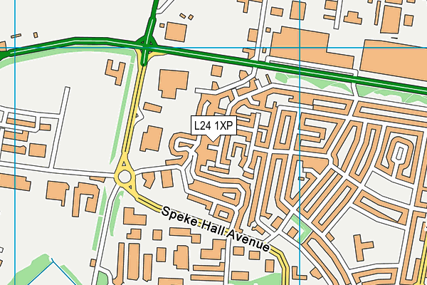L24 1XP map - OS VectorMap District (Ordnance Survey)