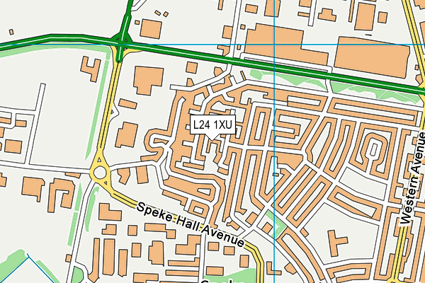 L24 1XU map - OS VectorMap District (Ordnance Survey)