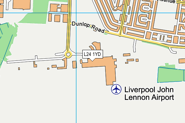 Dunlop Sports Ground (Closed) map (L24 1YD) - OS VectorMap District (Ordnance Survey)