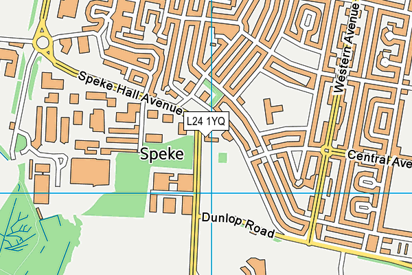 L24 1YQ map - OS VectorMap District (Ordnance Survey)