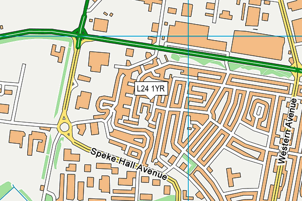 L24 1YR map - OS VectorMap District (Ordnance Survey)