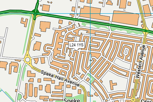 L24 1YS map - OS VectorMap District (Ordnance Survey)