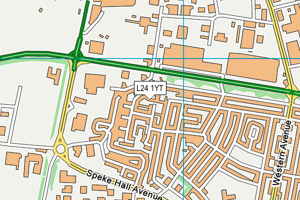 L24 1YT map - OS VectorMap District (Ordnance Survey)