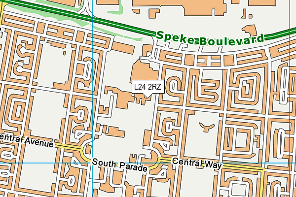 Speke Youth & Community Centre (Parklands School) (Closed) map (L24 2RZ) - OS VectorMap District (Ordnance Survey)