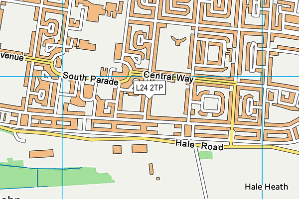 Little Heath Playing Fields map (L24 2TP) - OS VectorMap District (Ordnance Survey)
