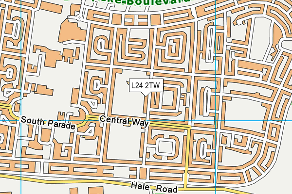 L24 2TW map - OS VectorMap District (Ordnance Survey)