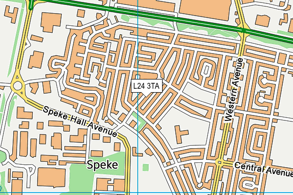 L24 3TA map - OS VectorMap District (Ordnance Survey)