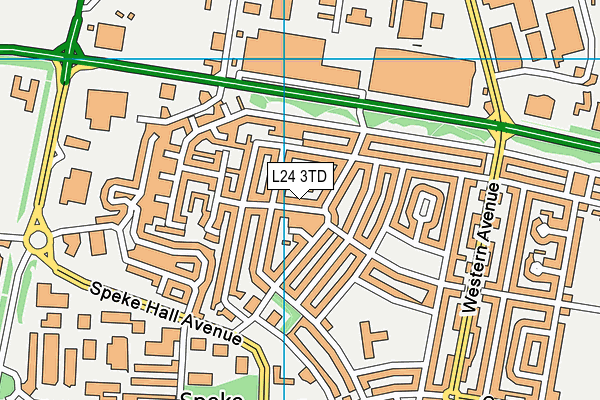 L24 3TD map - OS VectorMap District (Ordnance Survey)
