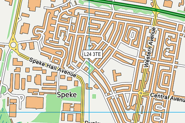 L24 3TE map - OS VectorMap District (Ordnance Survey)