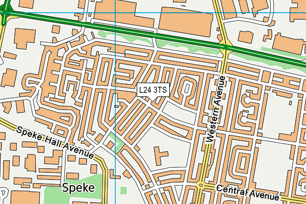 L24 3TS map - OS VectorMap District (Ordnance Survey)