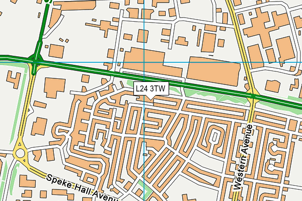 L24 3TW map - OS VectorMap District (Ordnance Survey)