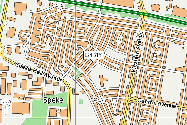 L24 3TY map - OS VectorMap District (Ordnance Survey)