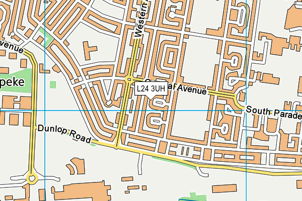 L24 3UH map - OS VectorMap District (Ordnance Survey)