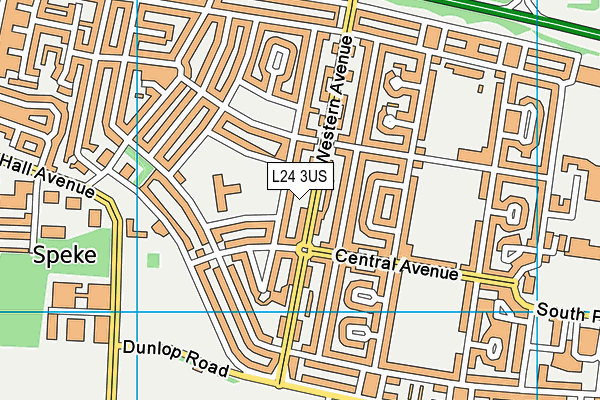 L24 3US map - OS VectorMap District (Ordnance Survey)