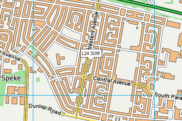 L24 3UW map - OS VectorMap District (Ordnance Survey)
