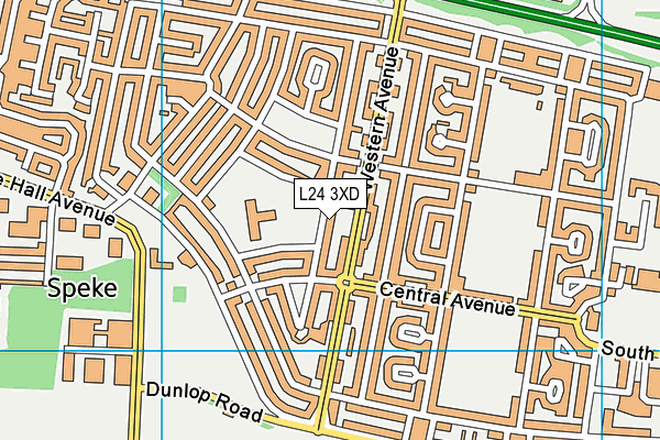 L24 3XD map - OS VectorMap District (Ordnance Survey)