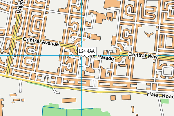 L24 4AA map - OS VectorMap District (Ordnance Survey)