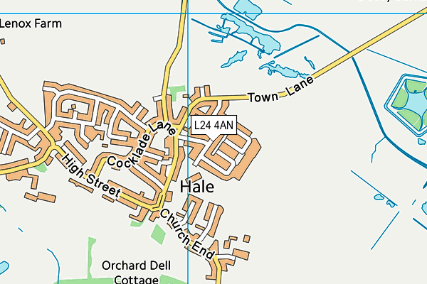 Hale Church of England Voluntary Controlled Primary School map (L24 4AN) - OS VectorMap District (Ordnance Survey)