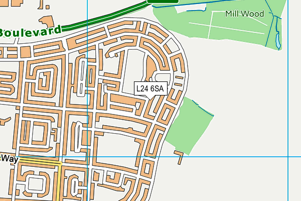 L24 6SA map - OS VectorMap District (Ordnance Survey)