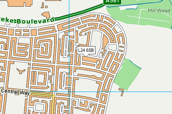 L24 6SB map - OS VectorMap District (Ordnance Survey)