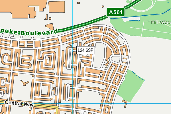 L24 6SP map - OS VectorMap District (Ordnance Survey)